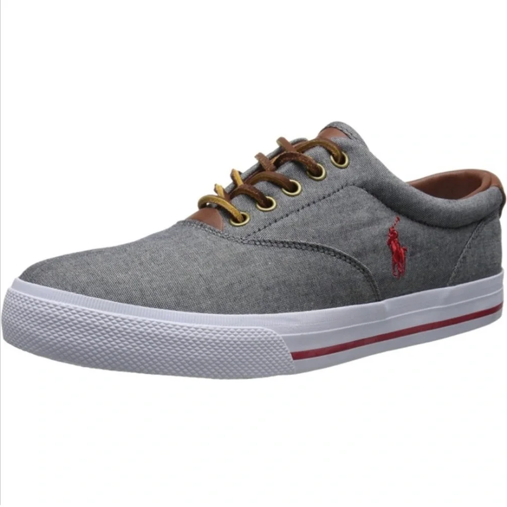 🖤🖤🔥Ralph Lauren Vaughn Men's Keaton Suede-Trim Herringbone Sneaker Size 10D